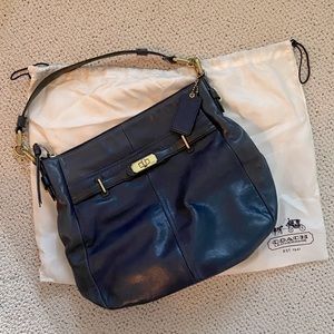 Coach navy leather purse